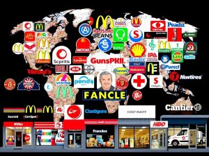 Colaj de logo-uri de francize celebre din lume.